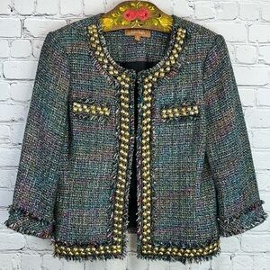 ELLEN TRACY Tweed Jacket w/Embellishments Size‎ 8